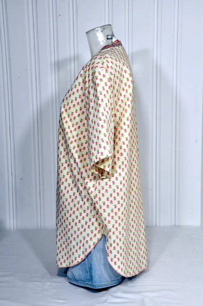 Tunique vintage fleurie en coton – Taille 46/48