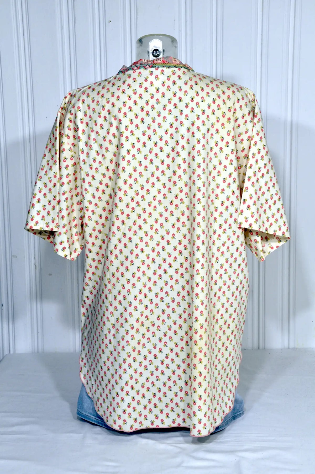 Tunique vintage fleurie en coton – Taille 46/48