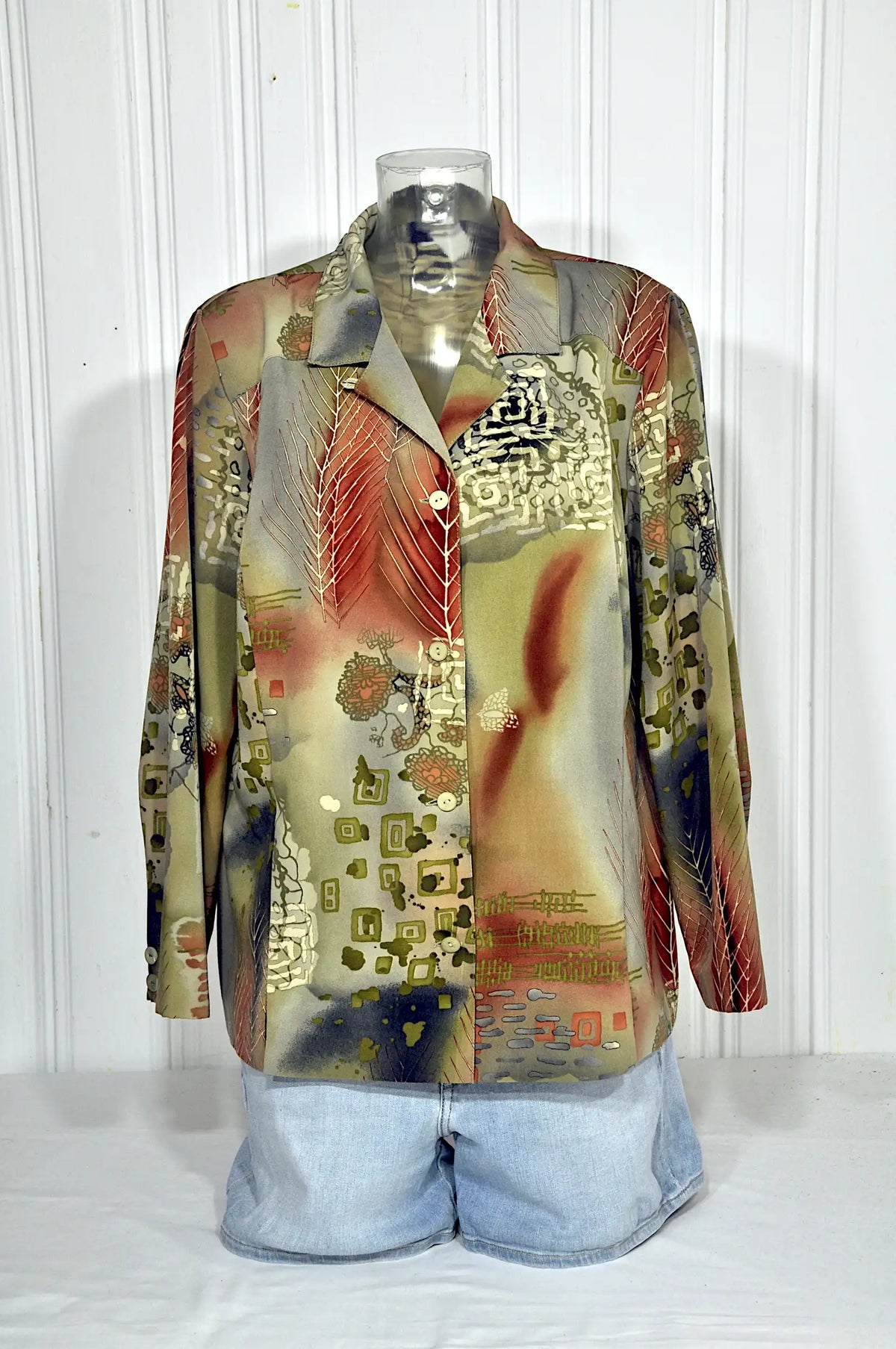 Chemisier GÉVANA FRANCE vintage imprimé – Taille 42/L