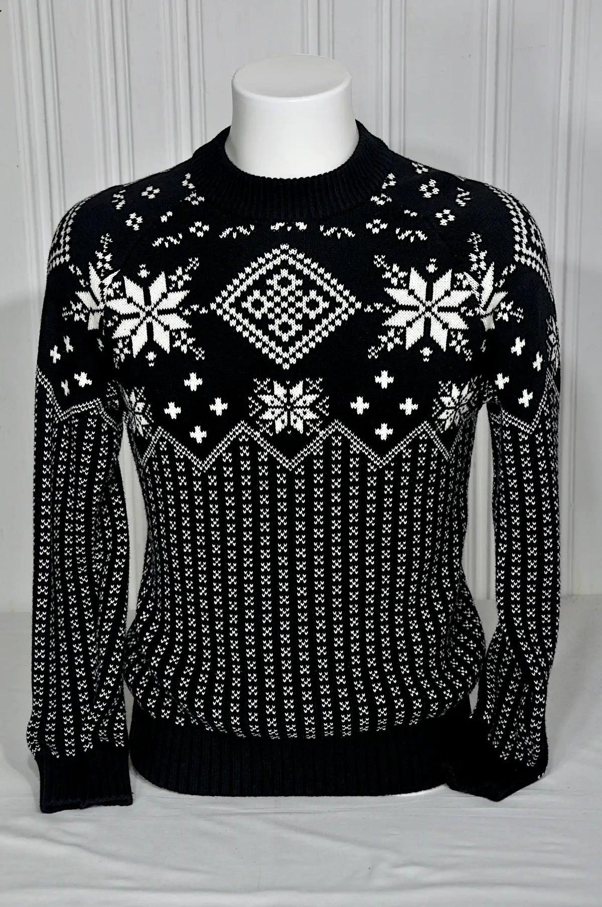Pull Celio motif nordique noir & blanc – Taille S – Laine