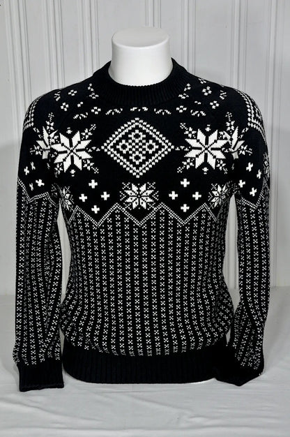 Pull Celio motif nordique noir & blanc – Taille S – Laine