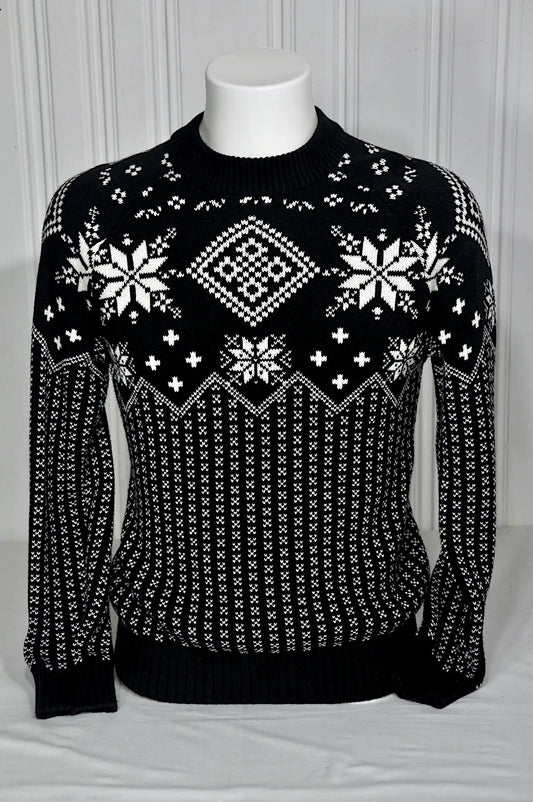 Pull Celio motif nordique noir & blanc – Taille S – Laine