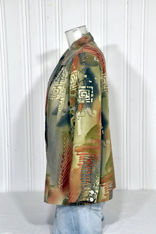 Chemisier GÉVANA FRANCE vintage imprimé – Taille 42/L