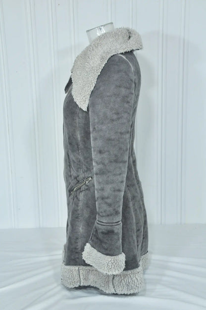 Manteau femme Cannaby Collection en faux daim gris – Taille S