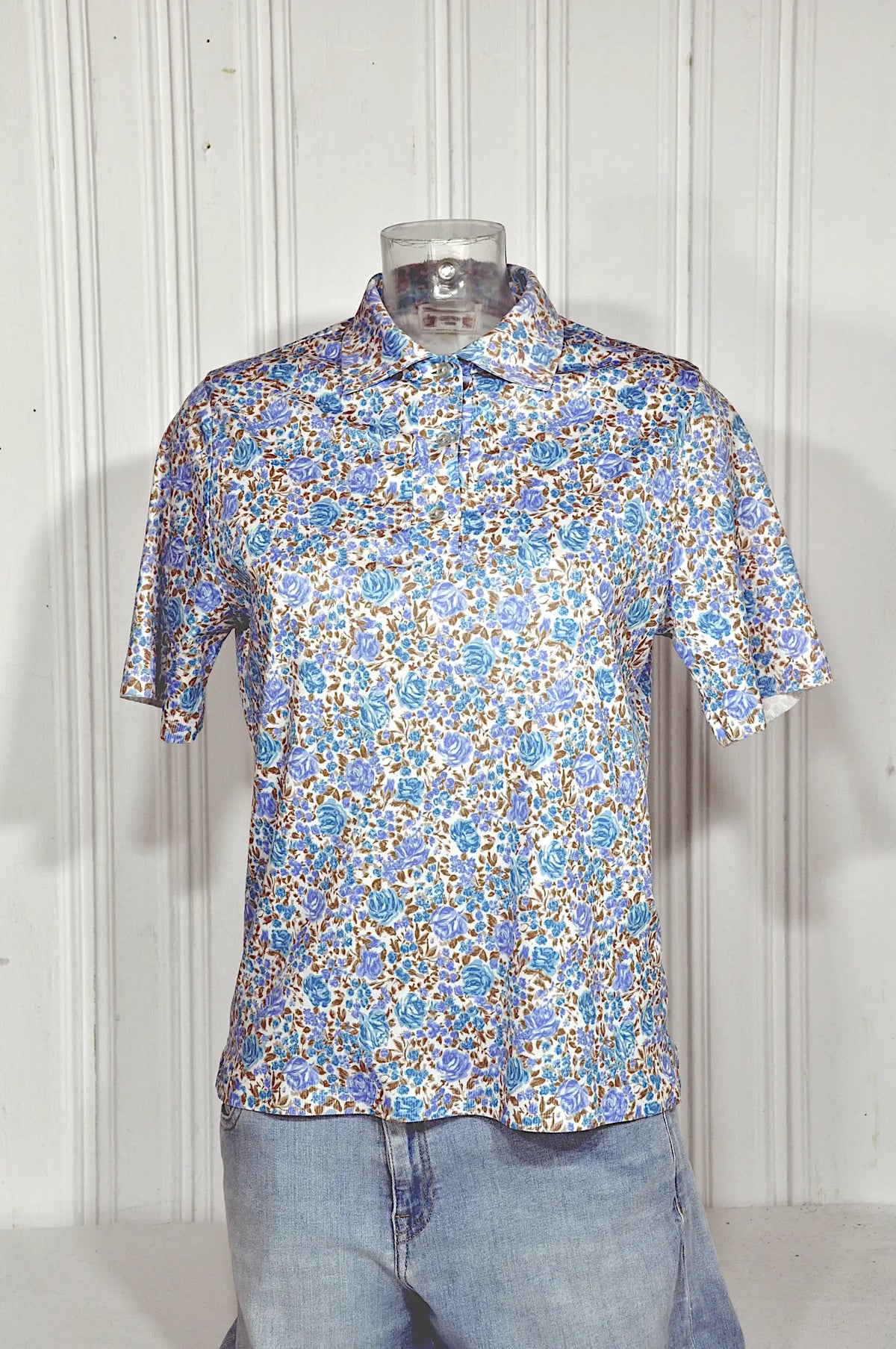 Chemisier GRIFFON Frères vintage fleuri – Taille 3/M