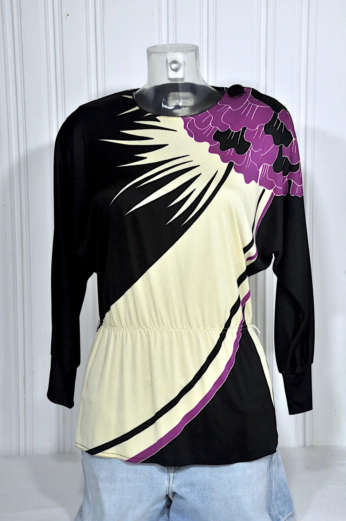 Blouse vintage Virginie Paris fleurie – Taille M
