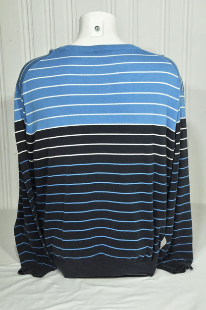 Pull Lacoste vintage rayé bleu et noir – Taille 7 / XXL