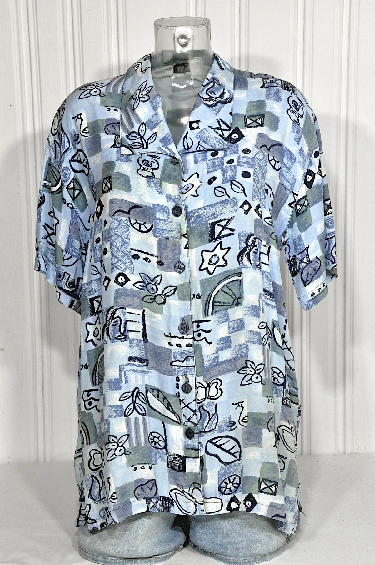 Chemisier long MILLS vintage imprimé – Taille M