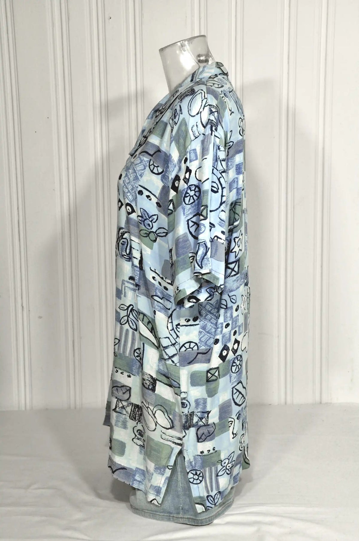 Chemisier long MILLS vintage imprimé – Taille M