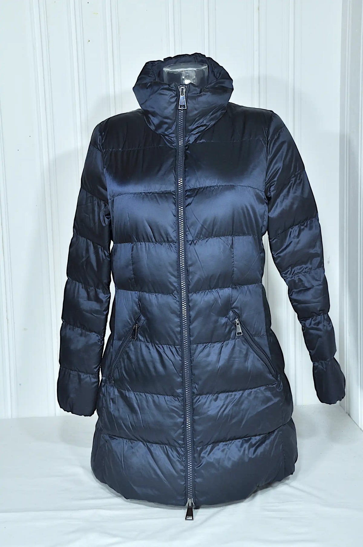 Doudoune longue femme Massimo Dutti bleu marine – Taille M