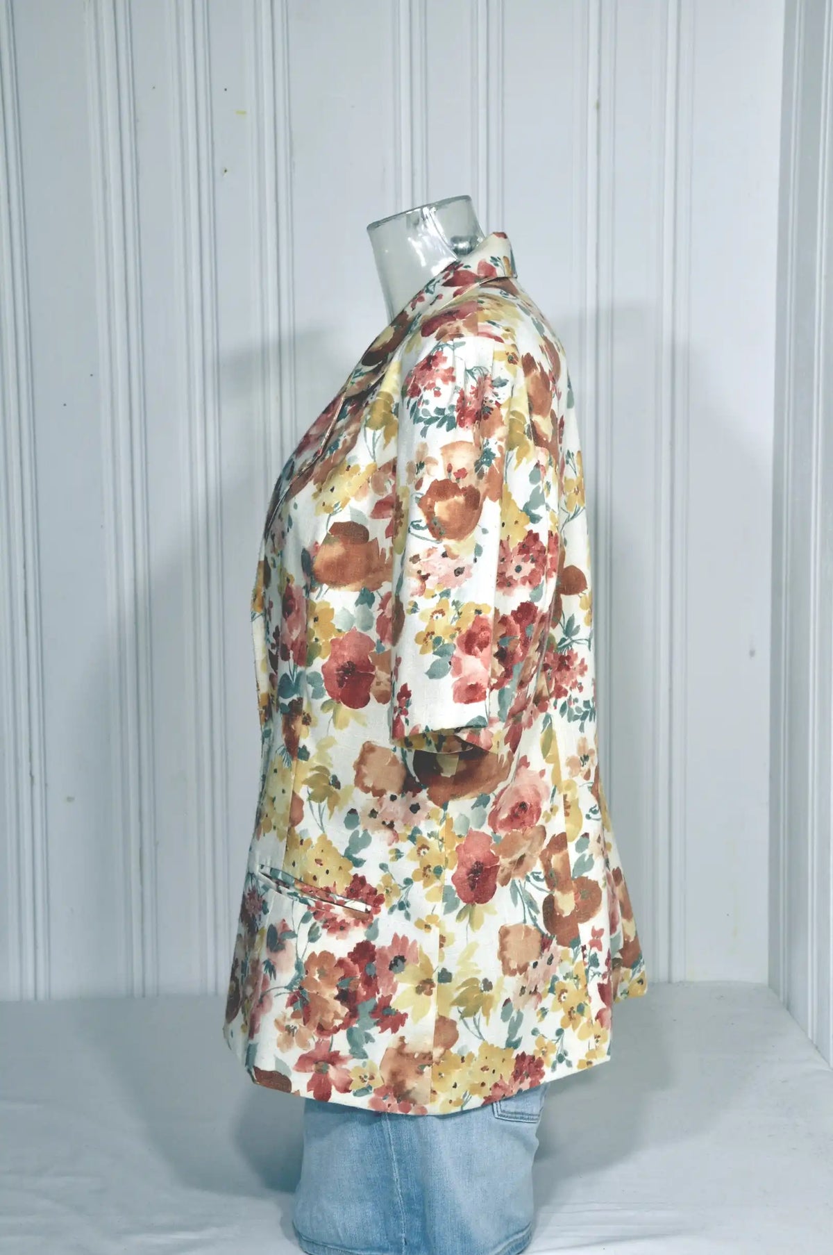 Veste SOLFIN Tradition vintage fleurie – Taille 48