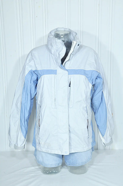 Veste de ski Columbia femme bleu clair et blanc – Taille M