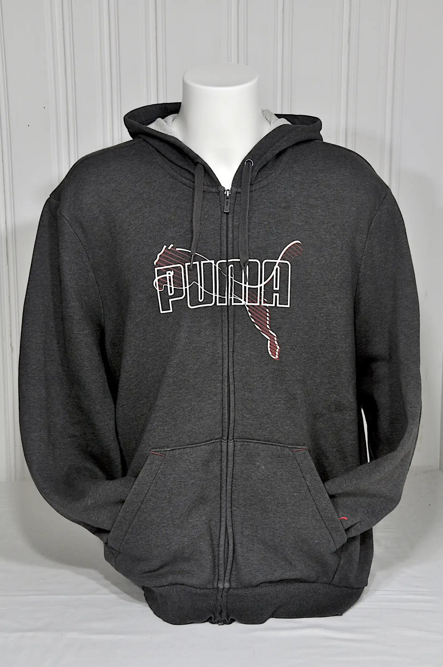 Sweat à capuche zippé Puma gris