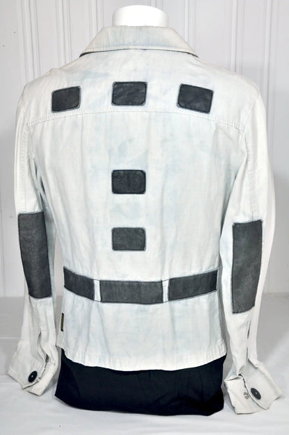 Veste Armani Jeans en jean fin et cuir – Taille M (38)