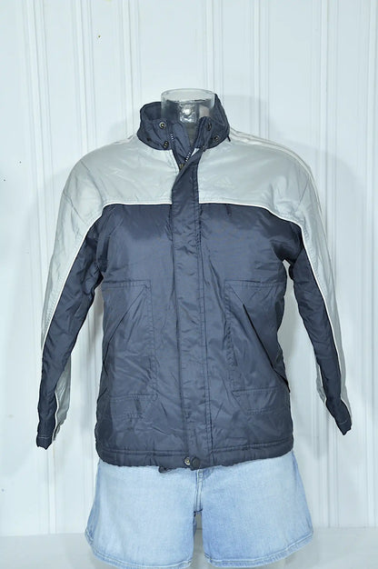 Veste Adidas vintage bleu marine et gris – 10 ans