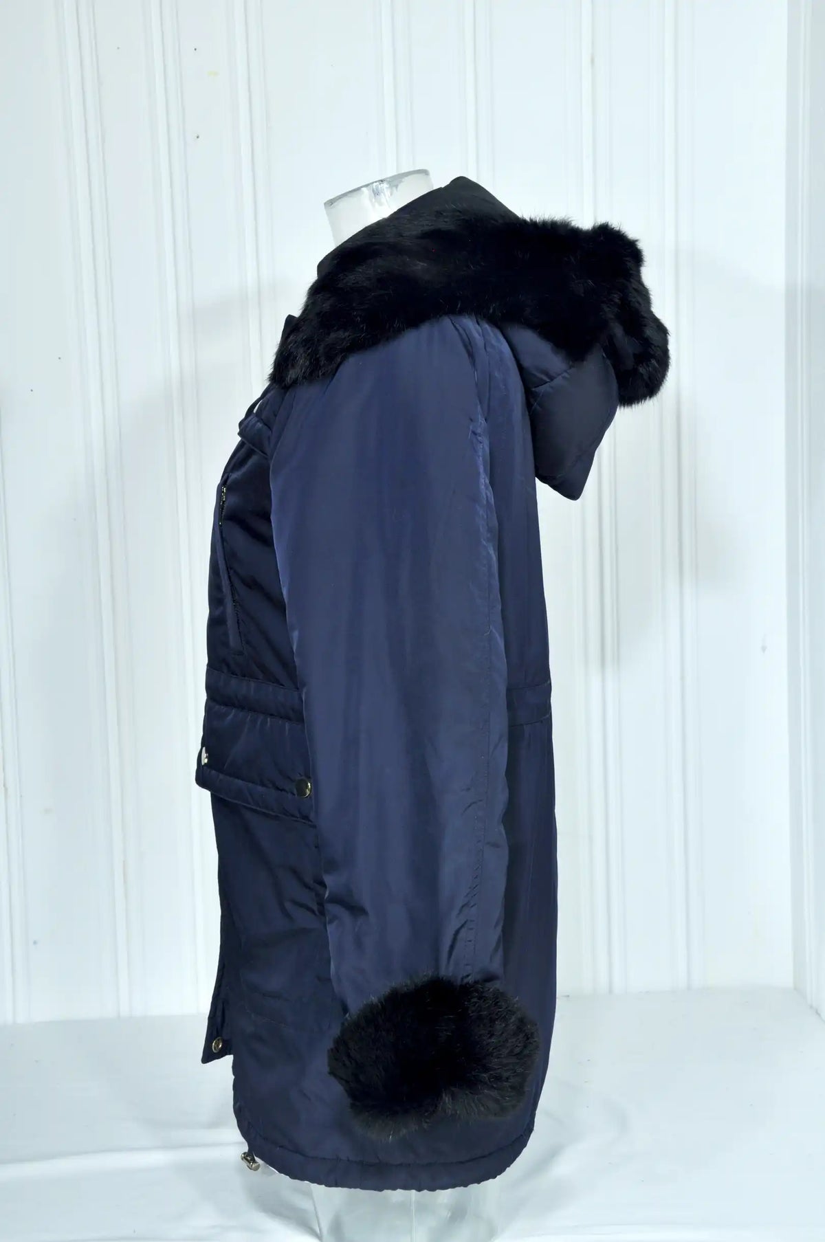 Parka femme SANDRO bleu marine à capuche – Taille 1 (S)