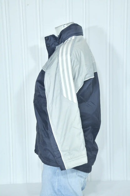 Veste Adidas vintage bleu marine et gris – 10 ans
