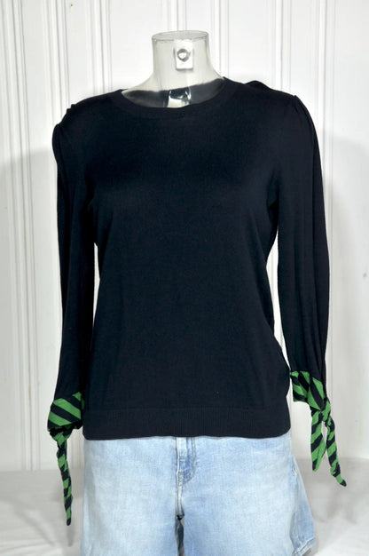 Pull Ralph Lauren femme noir à poignets noués – Taille M