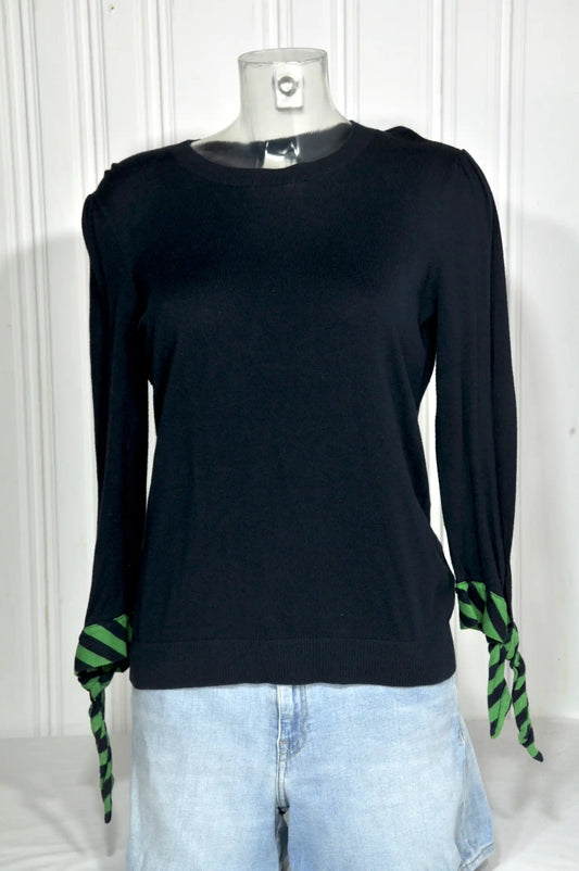 Pull Ralph Lauren femme noir à poignets noués – Taille M