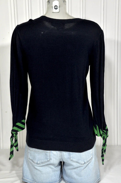 Pull Ralph Lauren femme noir à poignets noués – Taille M