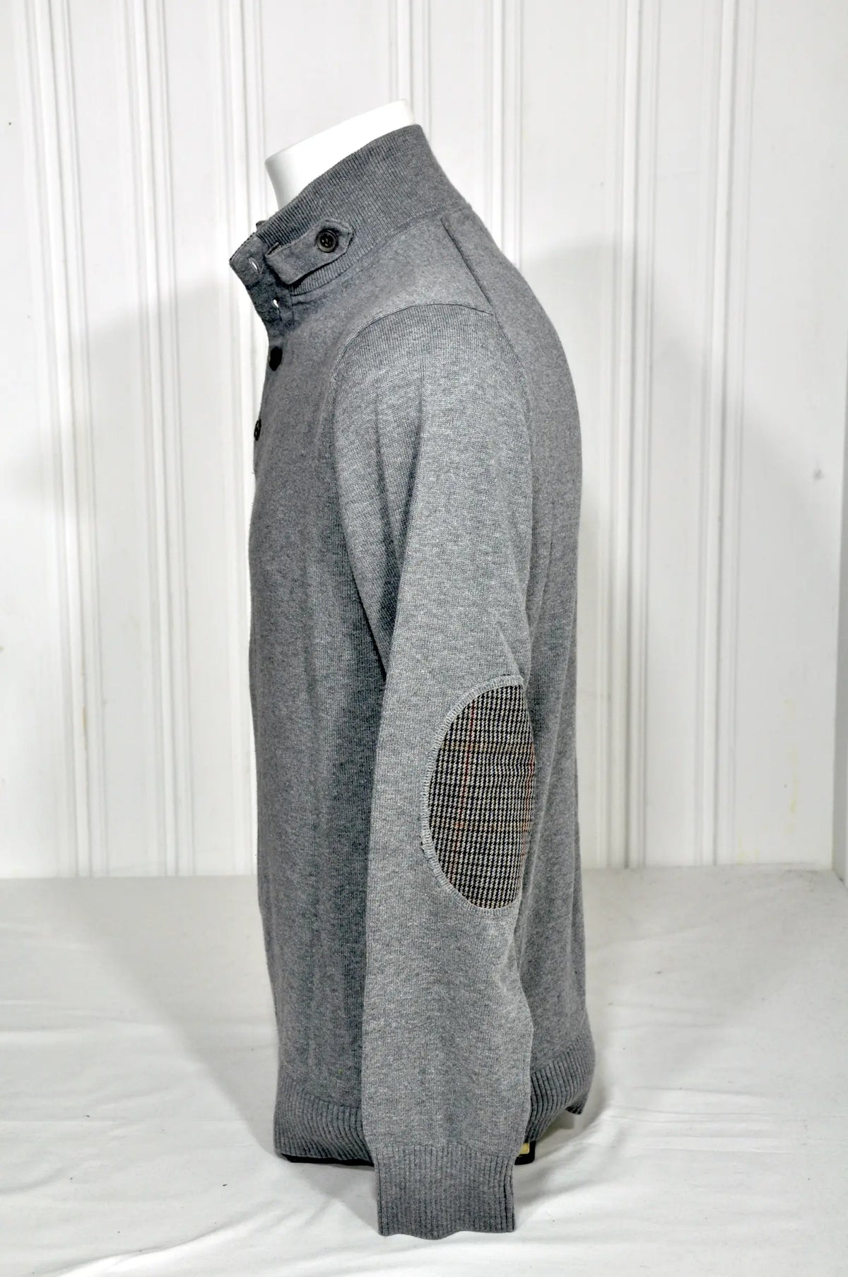 Pull Tommy Hilfiger gris à coudières – Taille M