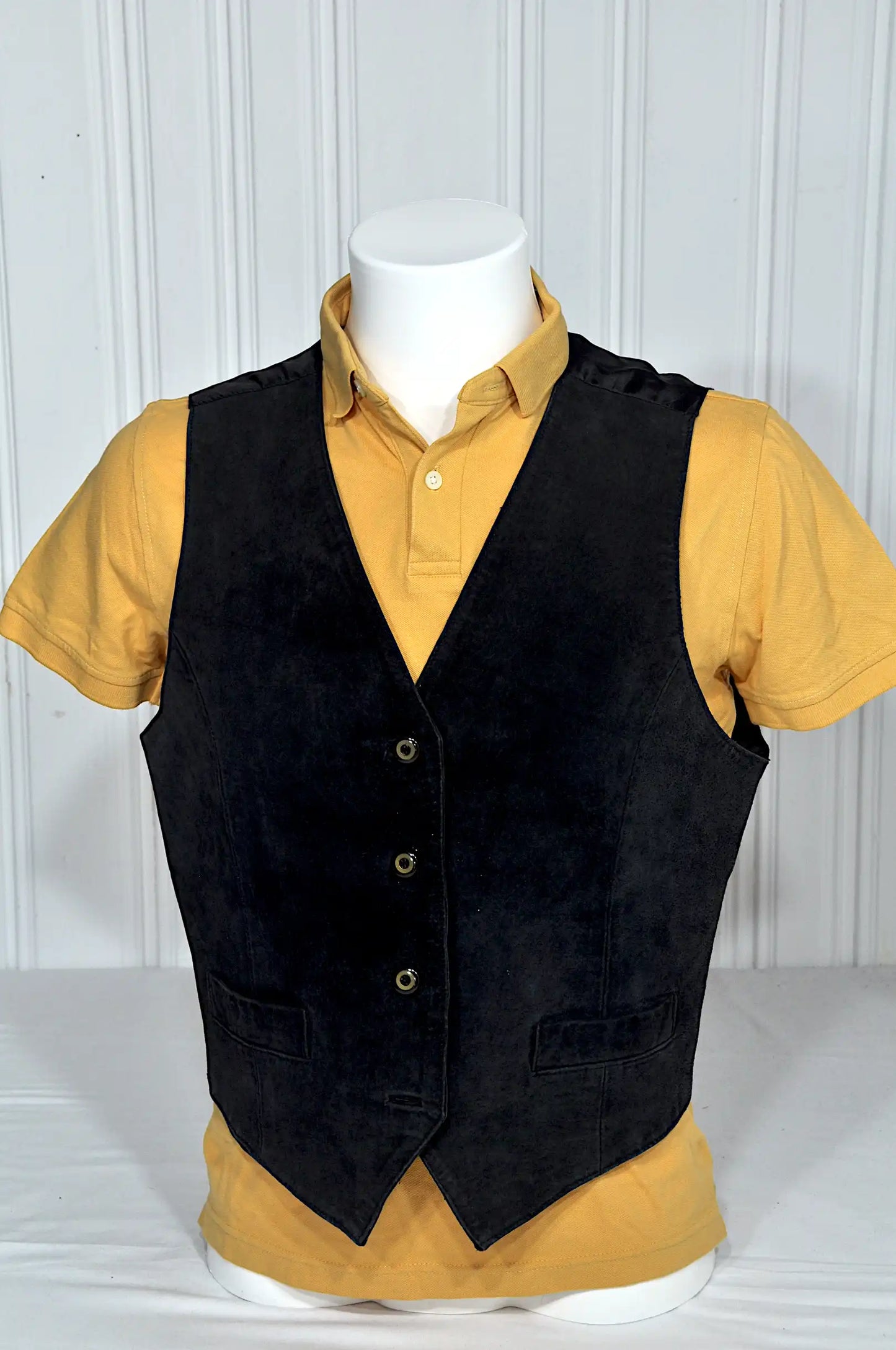 Gilet sans manches en daim noir – Taille 46-48