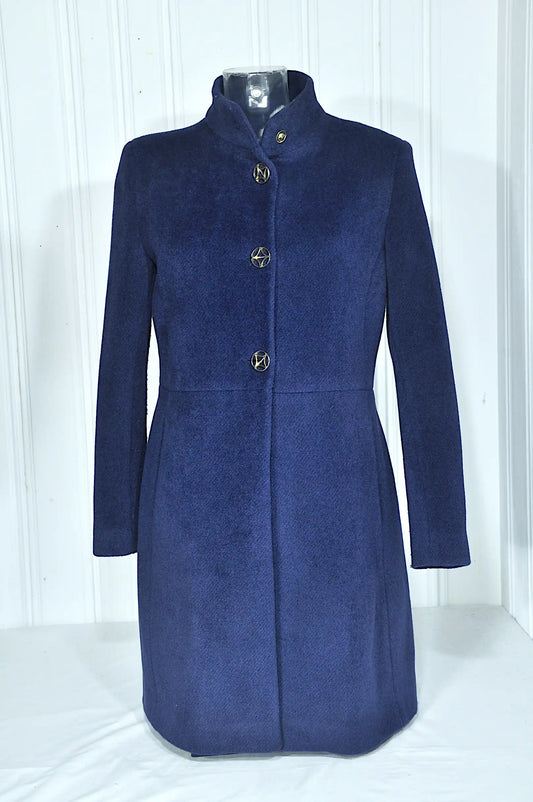 Manteau femme bleu marine col montant – Taille 36