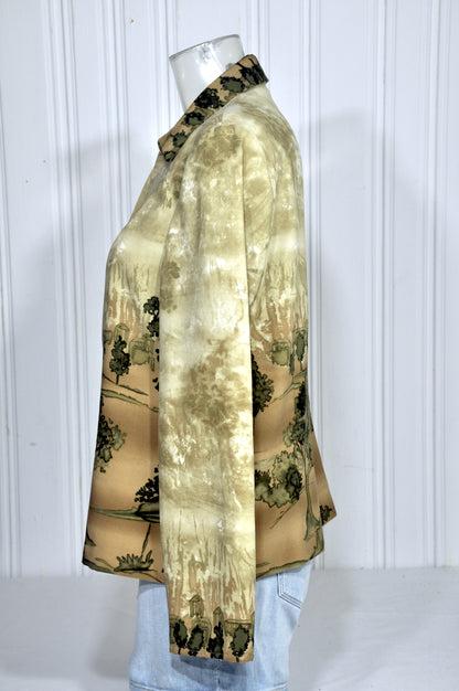 Veste vintage IMPULSION imprimé paysage – Taille 44