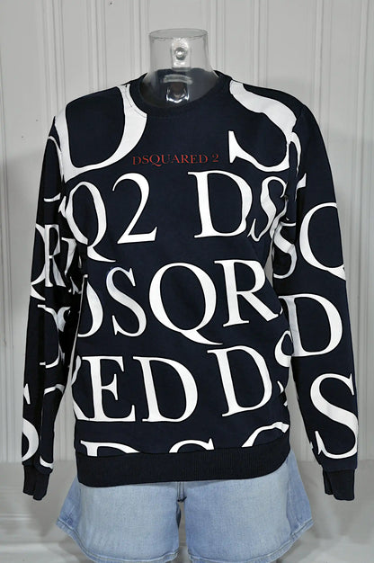 Sweat DSQUARED2 noir à imprimé graphique – Taille S