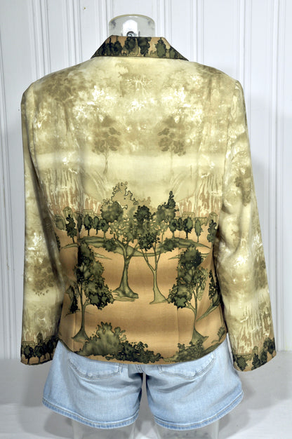 Veste vintage IMPULSION imprimé paysage – Taille 44