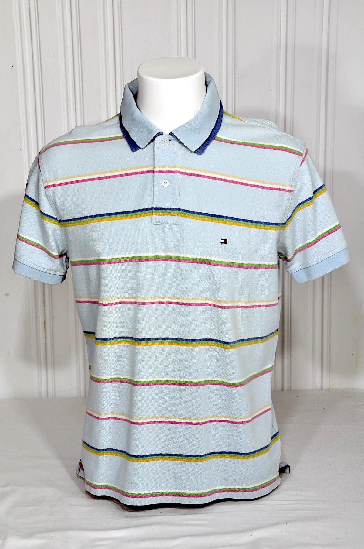Polo Tommy Hilfiger Homme Double Col Rayé – Taille L