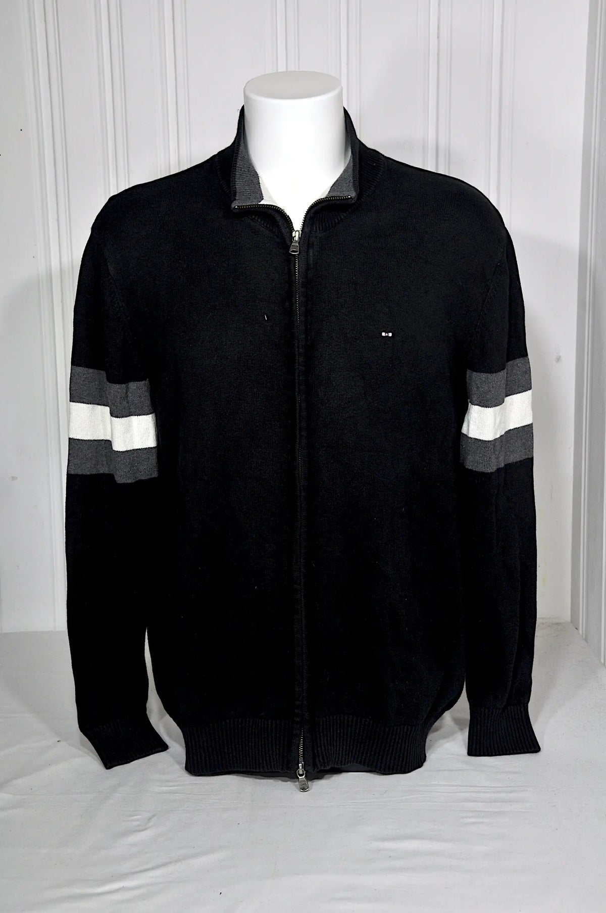 Gilet zippé Eden Park noir – Taille XXL – Coton & cachemire