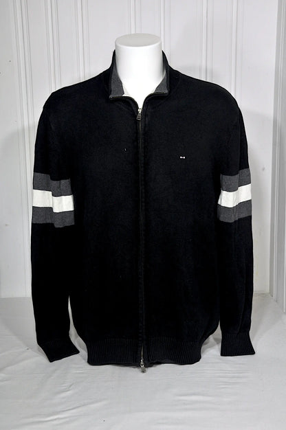 Gilet zippé Eden Park noir – Taille XXL – Coton & cachemire