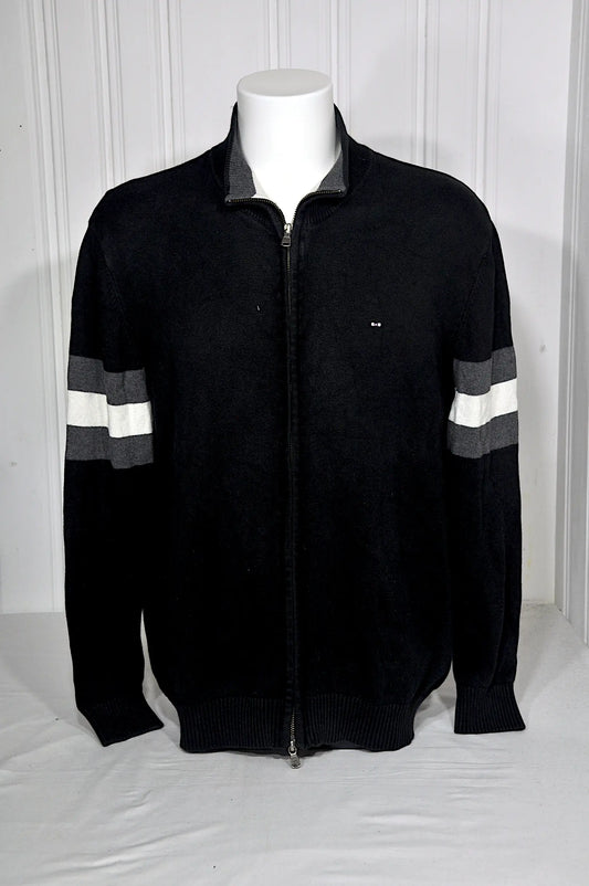 Gilet zippé Eden Park noir – Taille XXL – Coton & cachemire