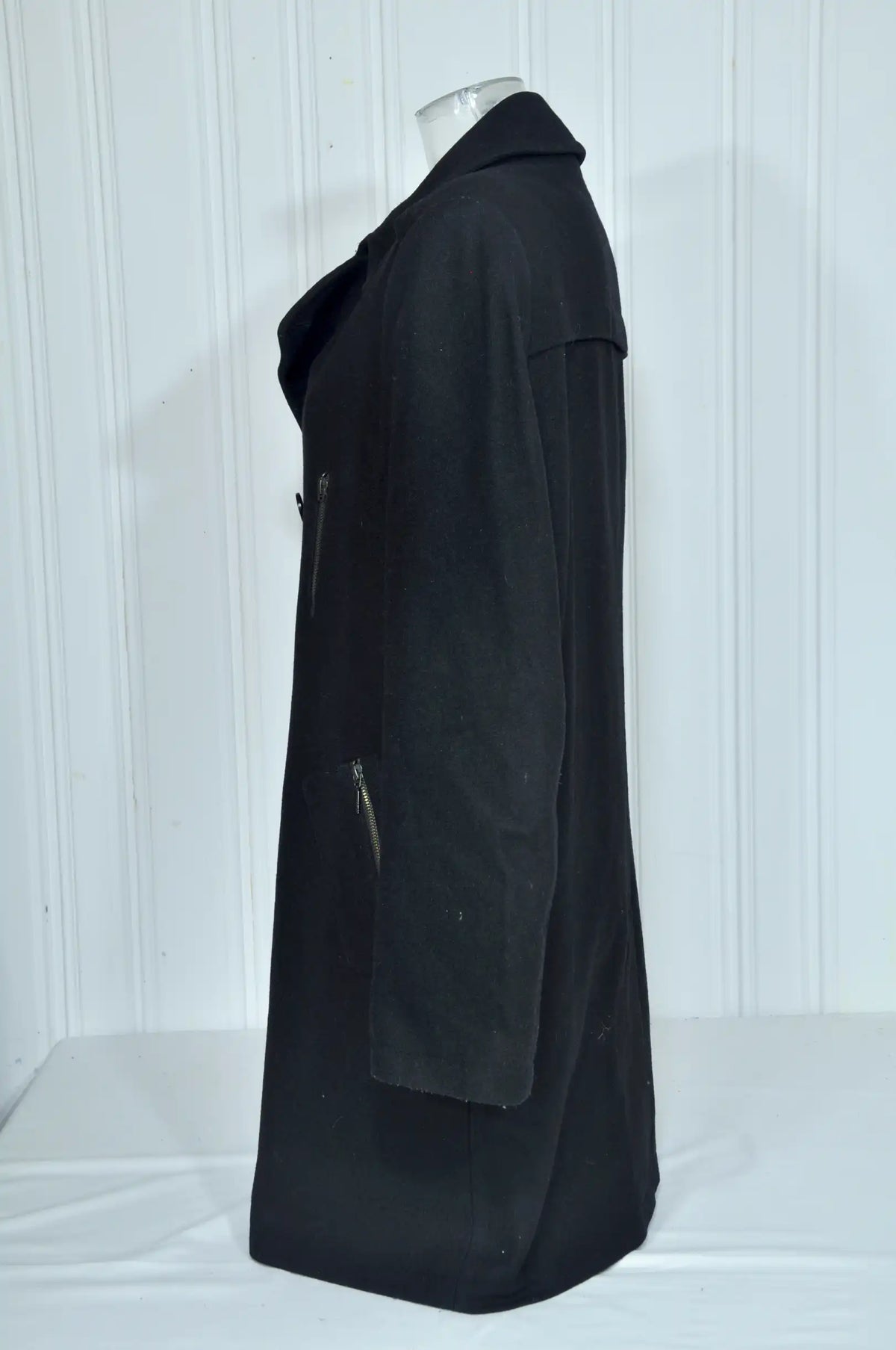 Manteau Azzaro 100% laine bleu foncé – Taille 52