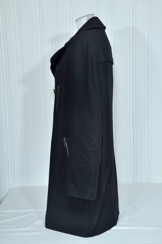Manteau Azzaro 100% laine bleu foncé – Taille 52