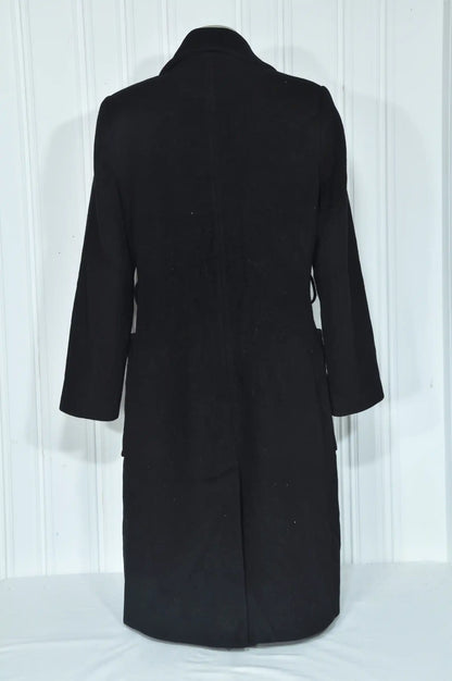 Manteau long noir H&M en laine mélangée – Taille 40