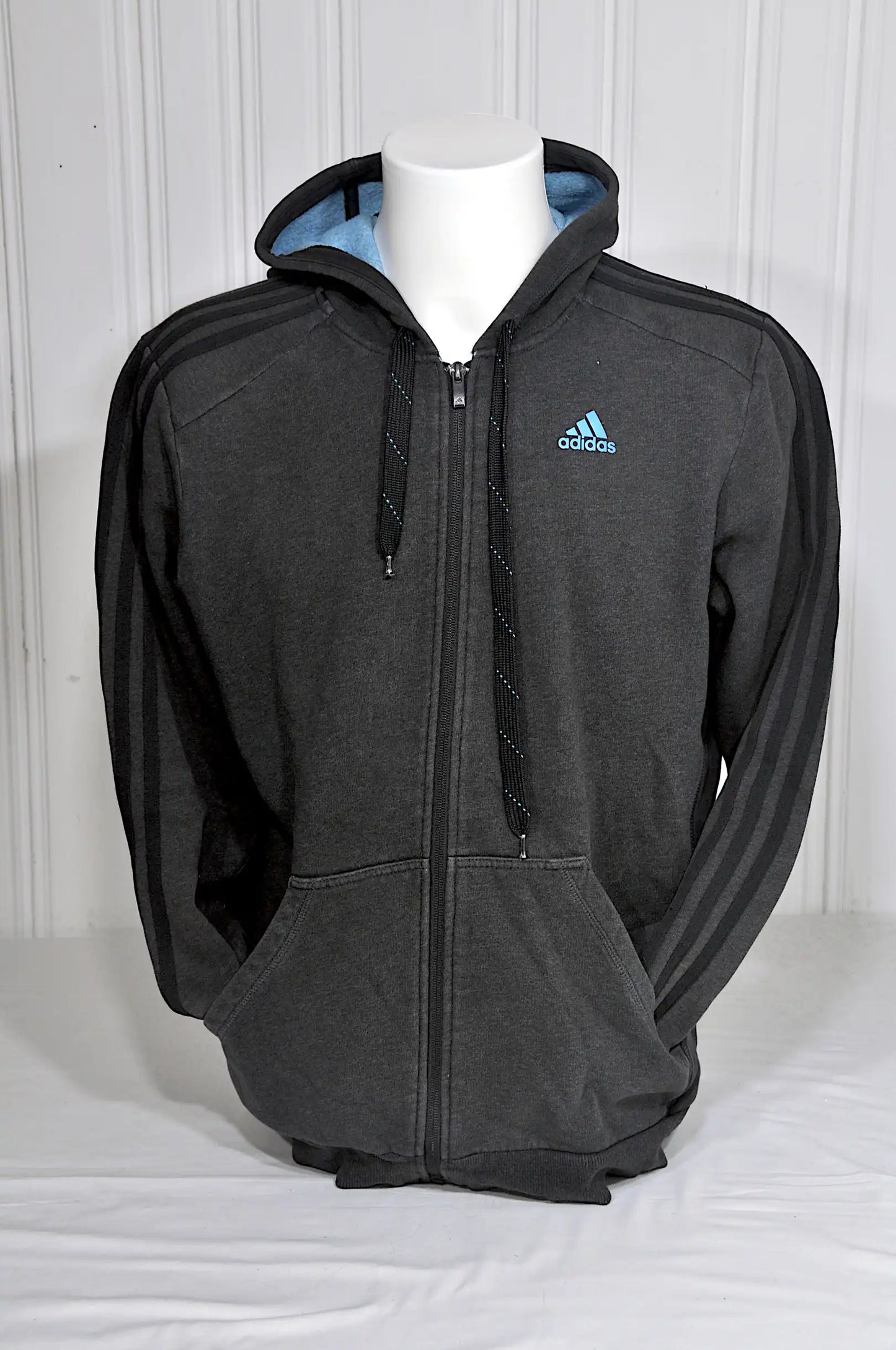 Sweat zippé à capuche Adidas gris – Taille M