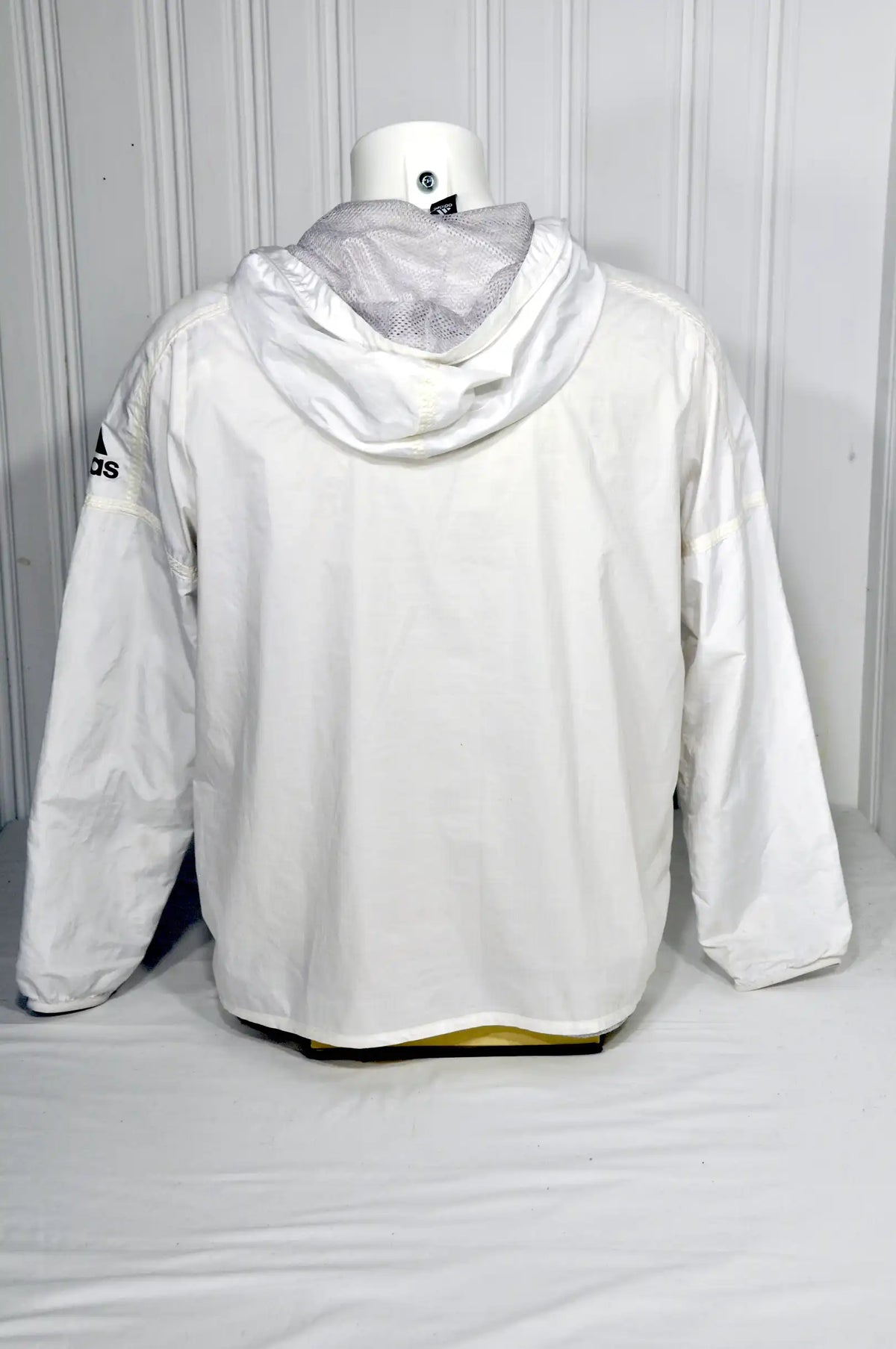 Veste Coupe-Vent Adidas Blanche à Capuche – Taille M