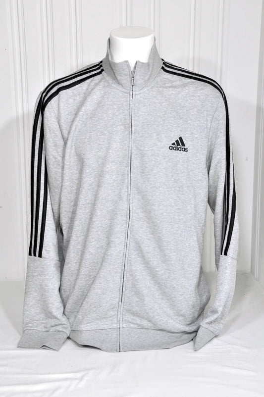 Veste zippée Adidas 3 bandes grise – Taille XL