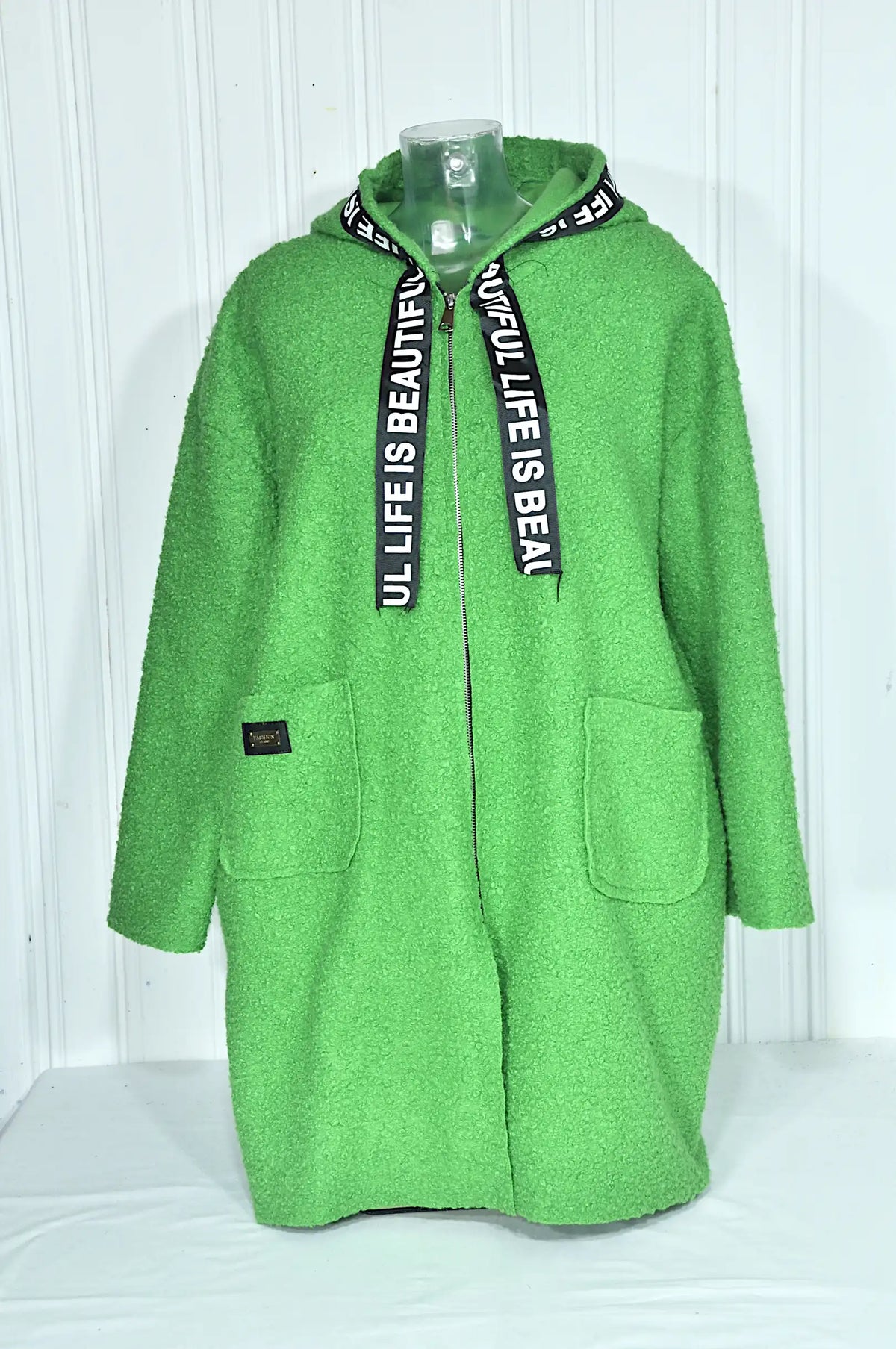 Manteau à capuche vert Fashion Jean – Taille S