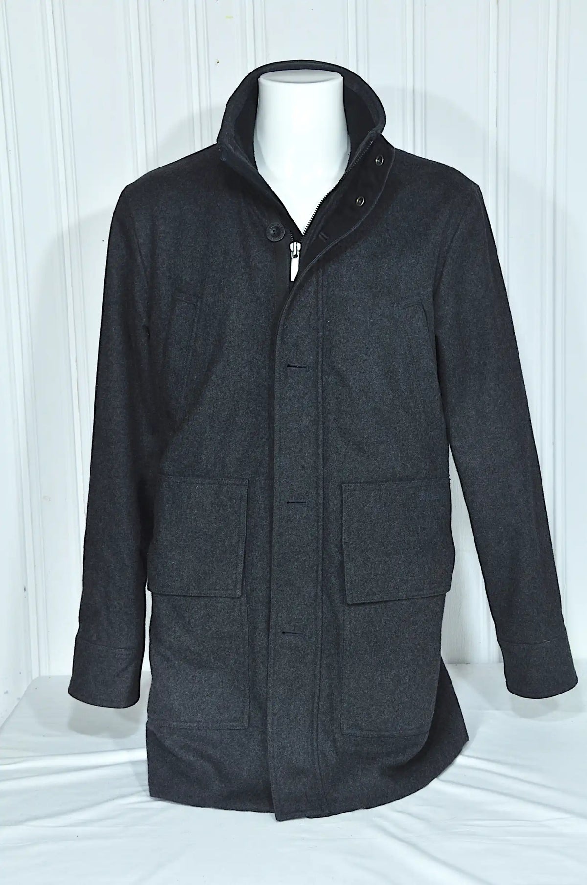 Manteau homme Calvin Klein en laine – Gris anthracite – Taille XL