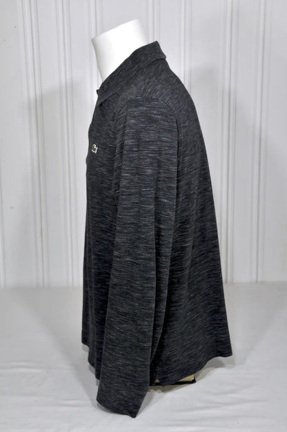 Polo Lacoste Manches Longues Gris Anthracite Chiné – Taille L
