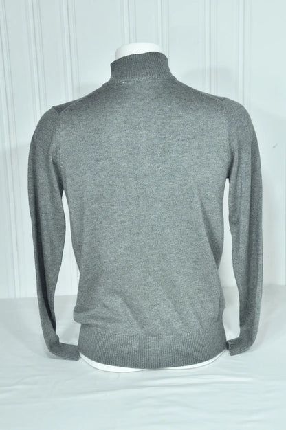 Pull homme gris en cachemire et laine – Col camionneur zippé – Taille S