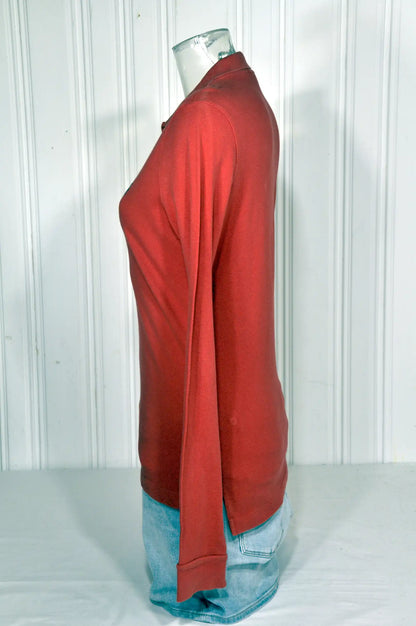 Polo Ralph Lauren Femme Rouge Brique Manches Longues – Taille M