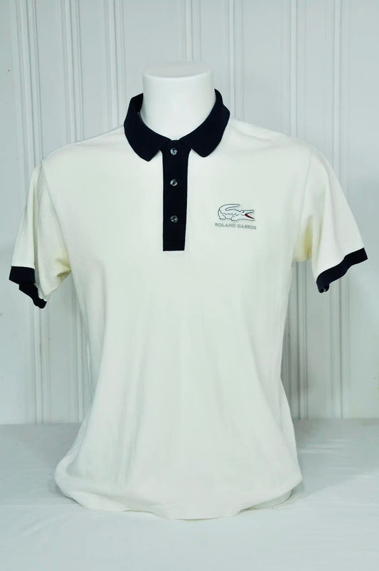 Polo Lacoste M blanc ROLAND GARROS vintage