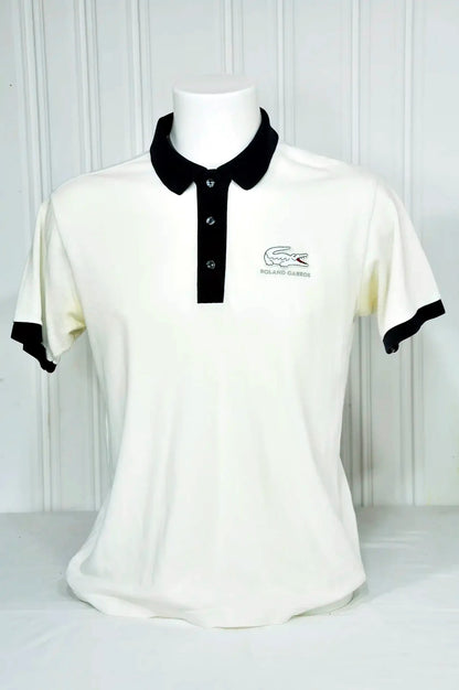 Polo Lacoste Roland-Garros vintage blanc – Taille M