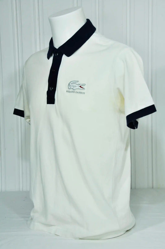 Polo Lacoste M blanc ROLAND GARROS vintage