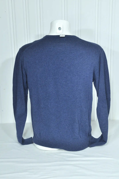 Pull GANT homme bleu chiné en coton – Col V – Taille M