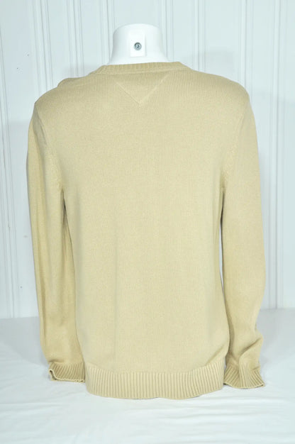 Pull Tommy Jeans homme beige en coton – Col rond – Taille M